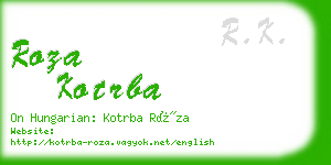 roza kotrba business card